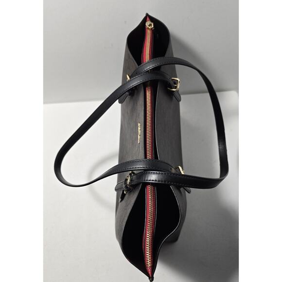 COACH Signature Dark Brown Black Mollie Tote Bag 1665 Pre-Owned - Picture 7 of 16